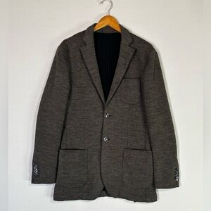 SuitSupply Wool Blend Blazer Mens 50 Brown Knit Sport Coat Italy Fabric